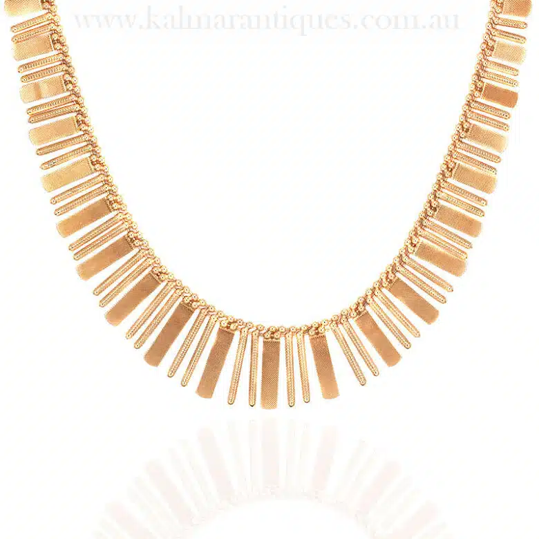 18 carat gold fringe necklace