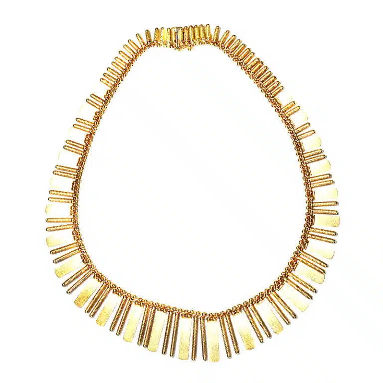 18 carat gold fringe necklace