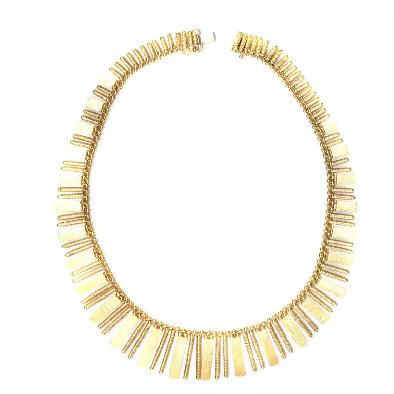 18 carat gold fringe necklace