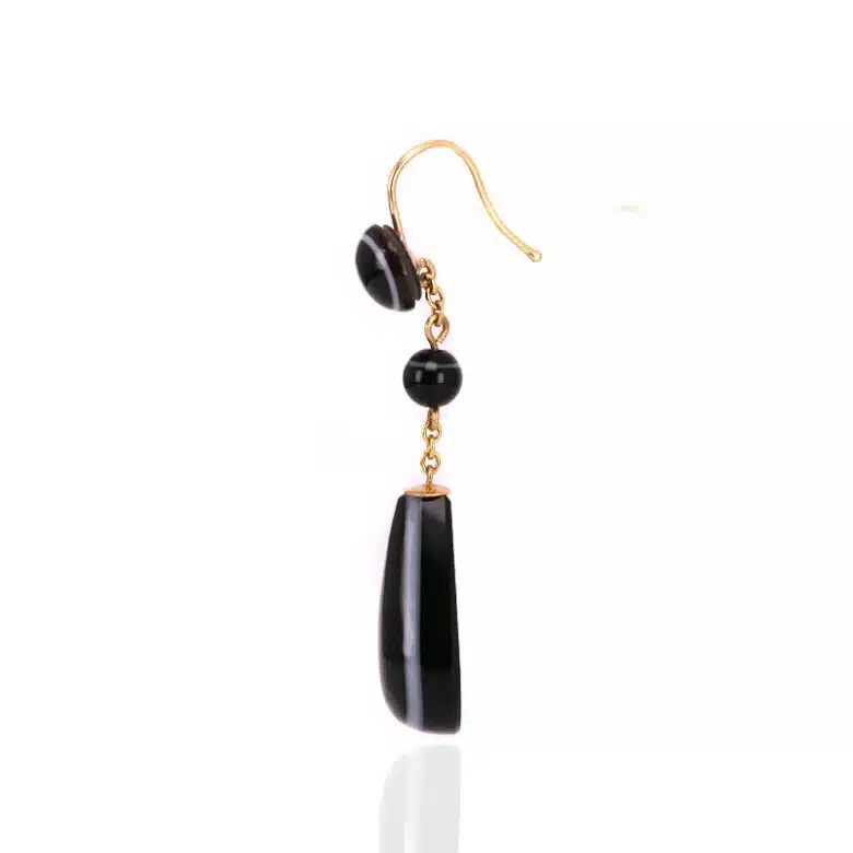 Antique onyx drop earrings dating from the Victorian era