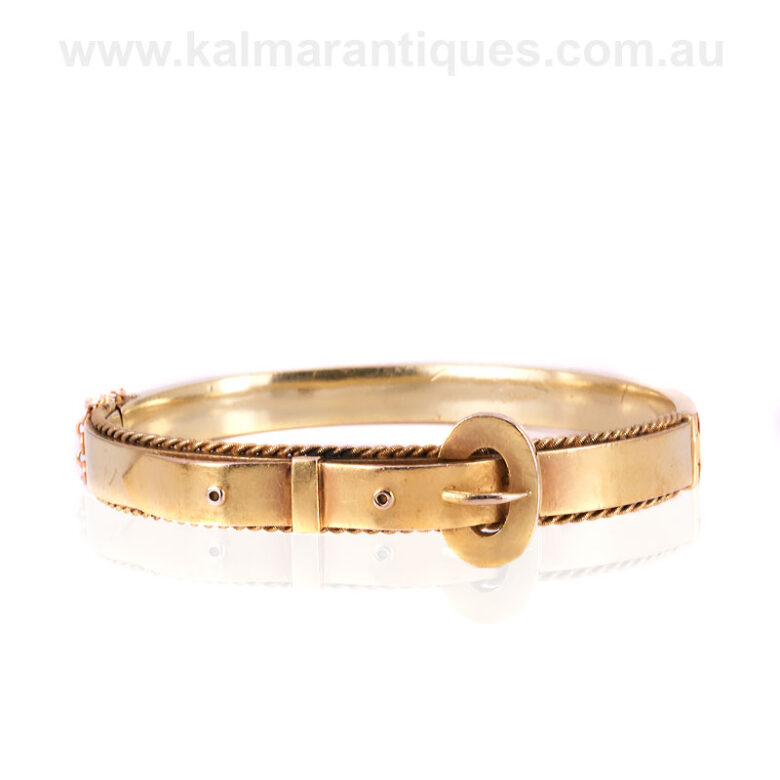 15 carat gold antique buckle bangle made in Chester in 1913Antique-buckle-bangle-ET246-2