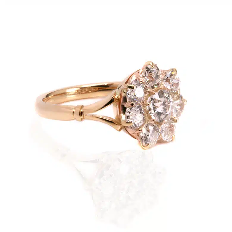 Antique-diamond-cluster-ring-T981-1