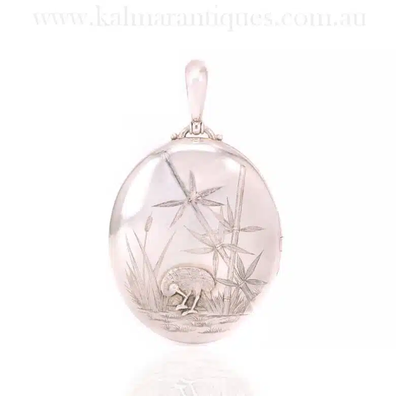 Antique aesthetic designed sterling silver locket