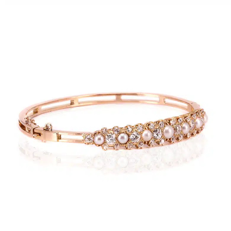 Antique-pearl-diamond-bangle-U182-1
