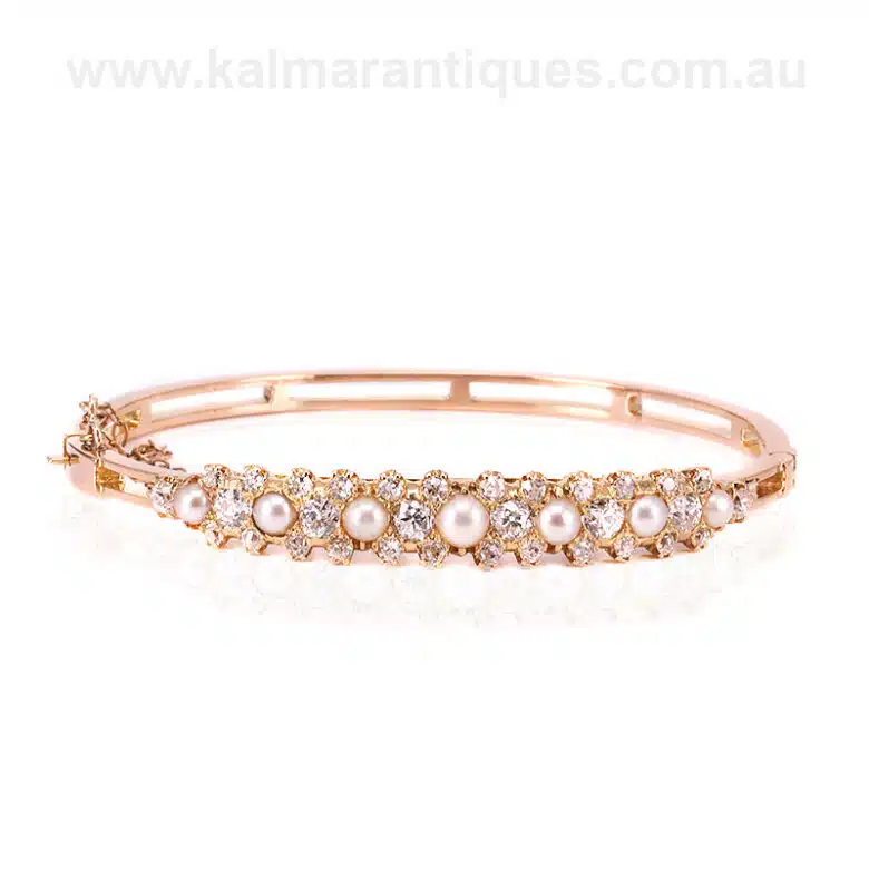 Antique-pearl-diamond-bangle-U182-2