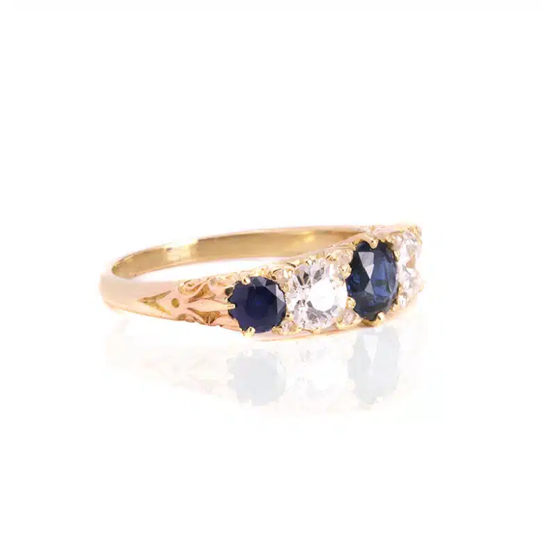 Magnificent antique sapphire and diamond engagement ring