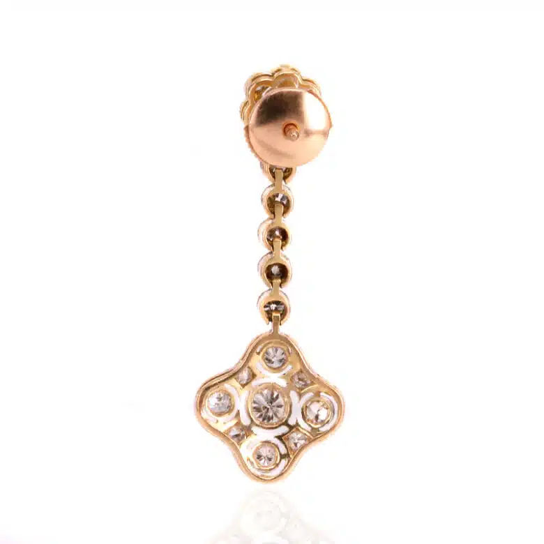 Elegant diamond drop earrings from the Art Deco era