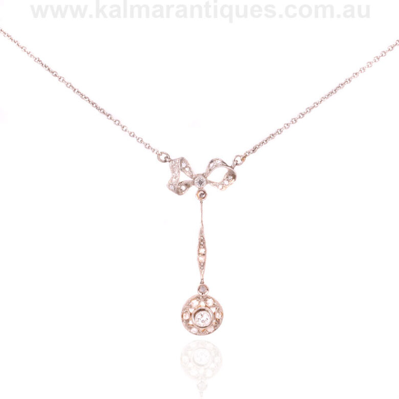 Art Deco era diamond bow necklace made in the 1920'sArt-Deco-necklace-ES9467-1