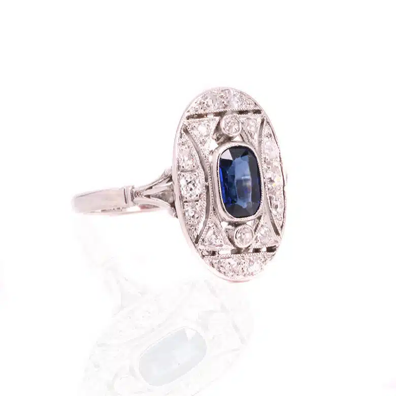 Art Deco sapphire and diamond ring