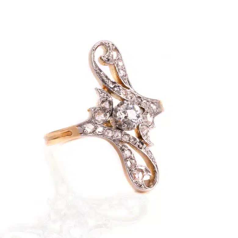 Art Nouveau diamond ring made in the early 1900's