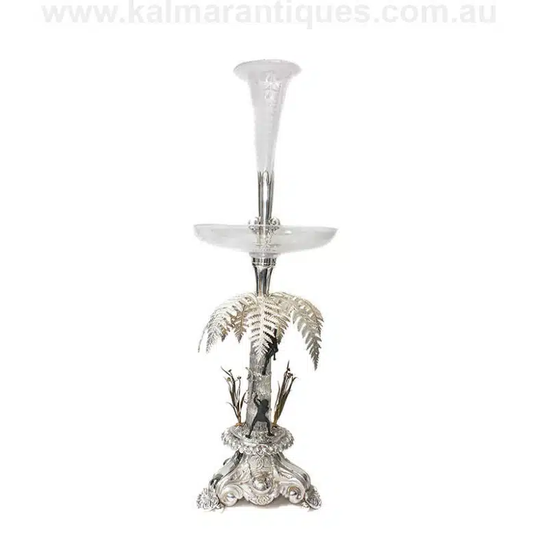 Rare antique Australian sterling silver centrepiece made in 1870 attributed to Julius Schomburgk.