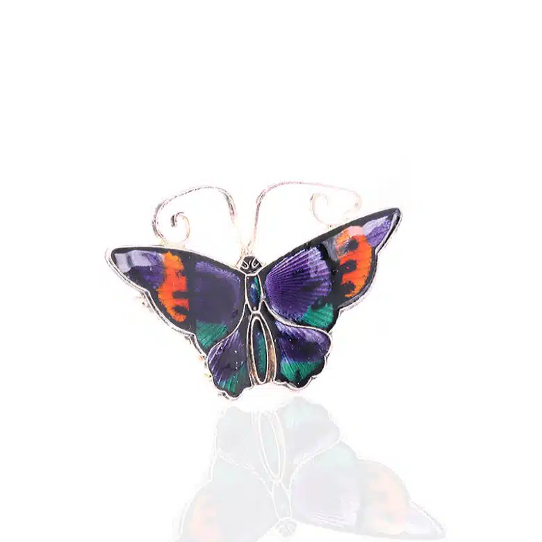 Sterling silver enamel butterfly brooch by David Andersen