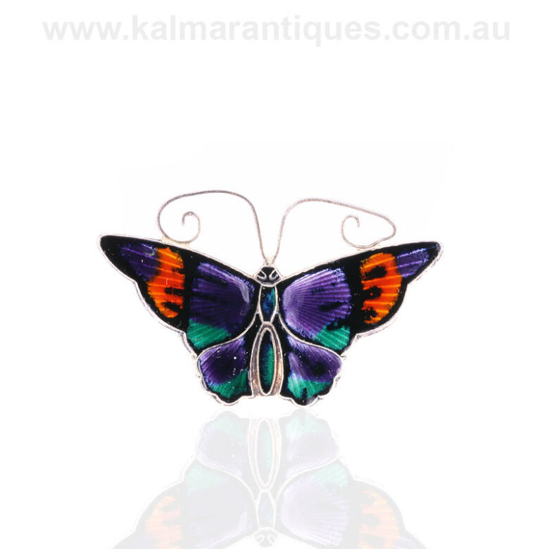 Sterling silver enamel butterfly brooch by David AndersenButterlfy-ES9046-2