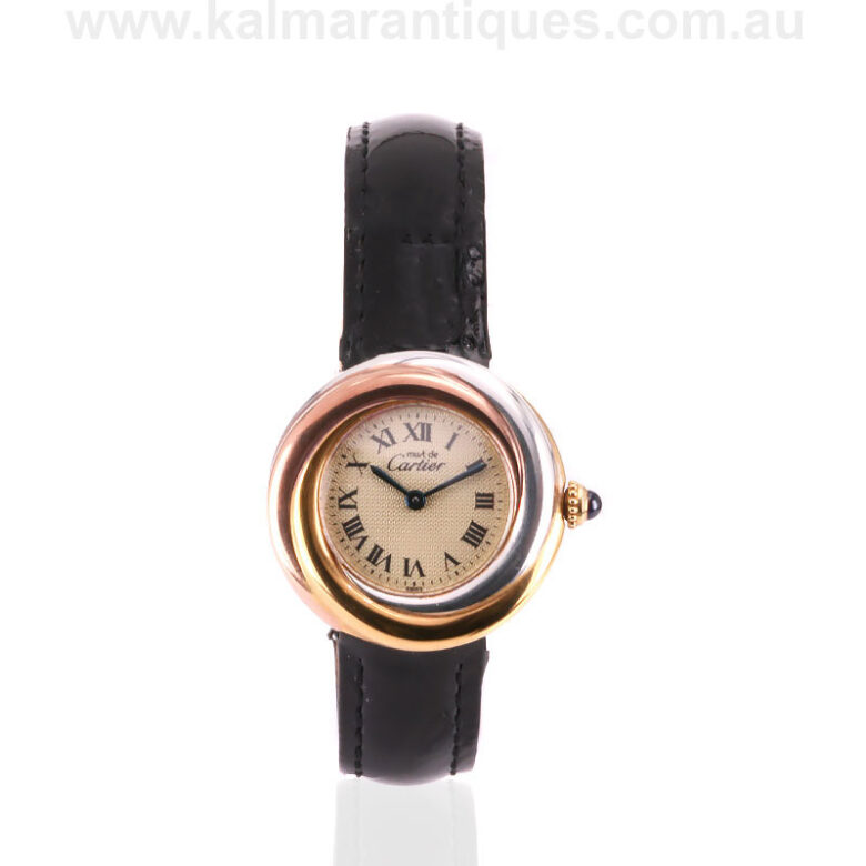 Ladies Cartier Trinity Vermeil watch with deployant claspCartier-Trinity-W1598cc-1