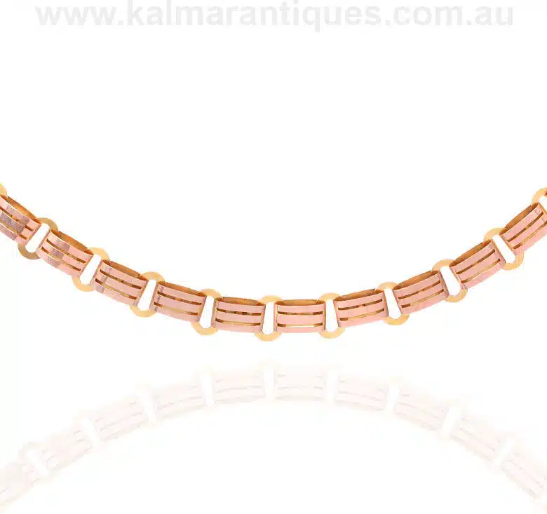 Rose and yellow gold antique collar made in the 1880's