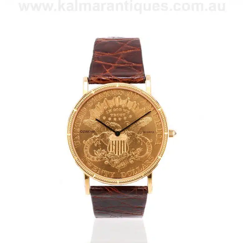 18ct Corum twenty Dollar double eagle head coin watch