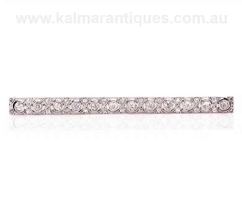 Art Deco diamond bar brooch