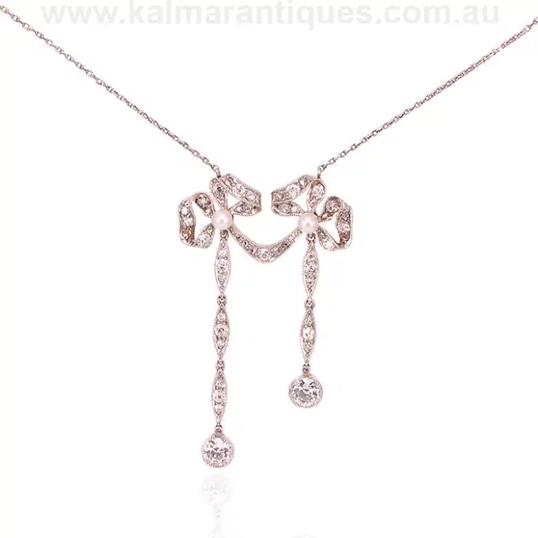 Art Deco diamond negligee necklace made in the 1920's