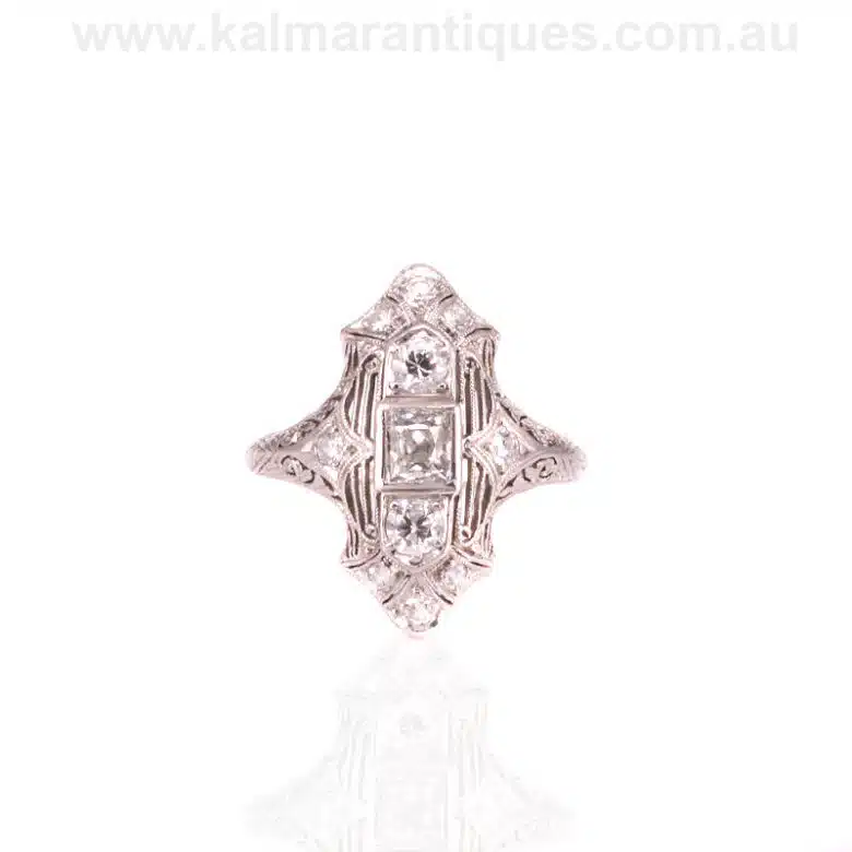 Art Deco platinum diamond ring