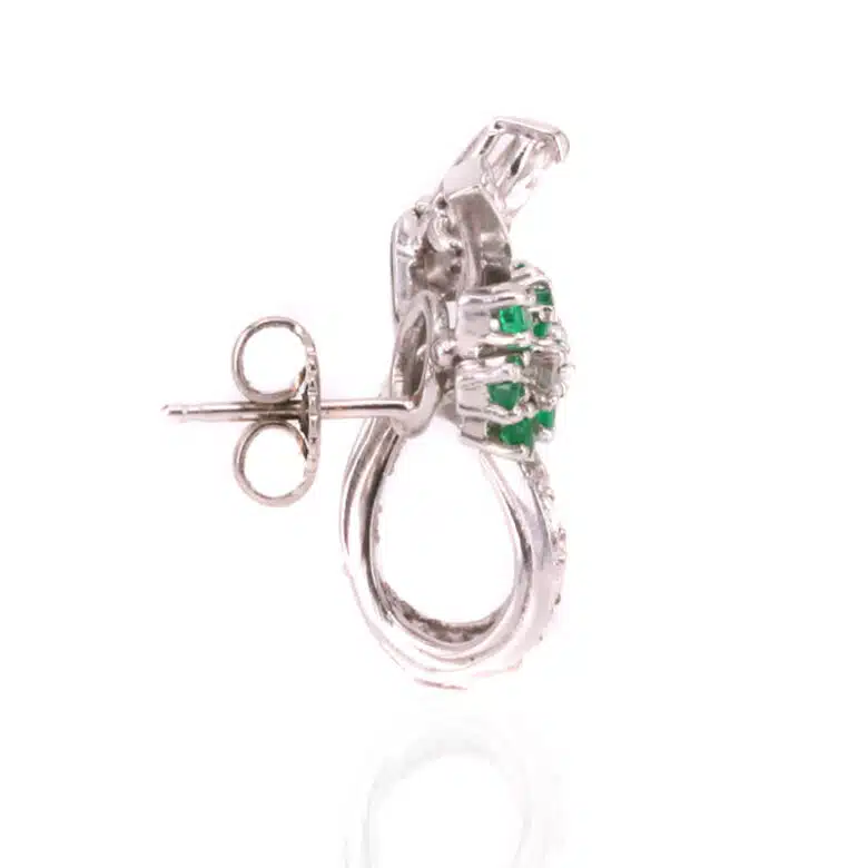 Vintage emerald and diamond earrings made in the 1950's