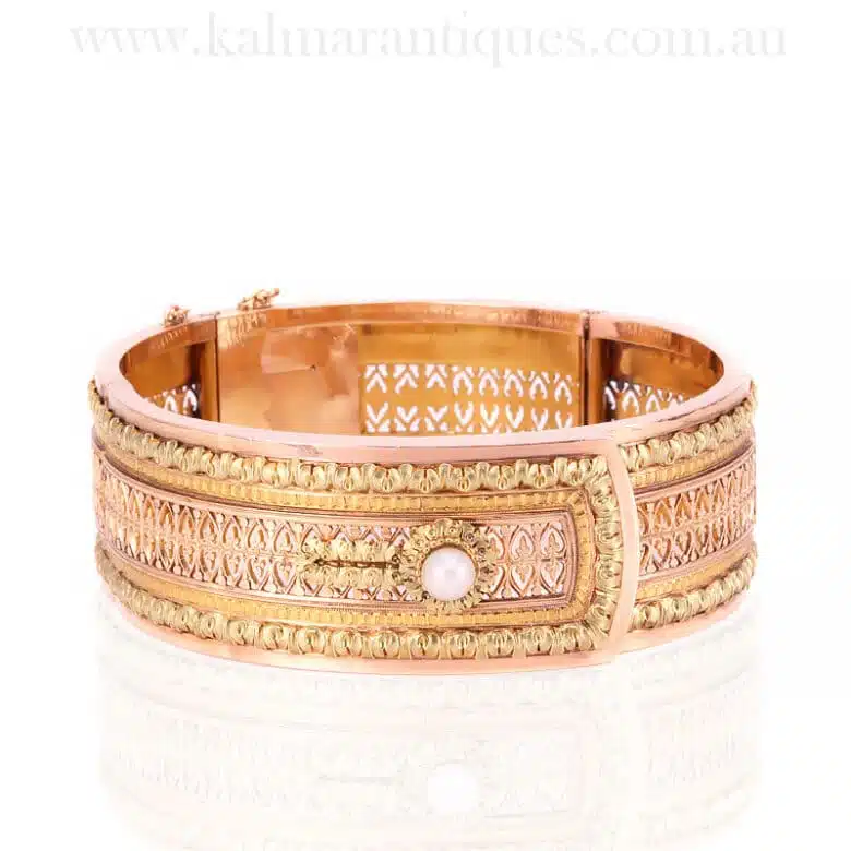 French antique hinged bangle