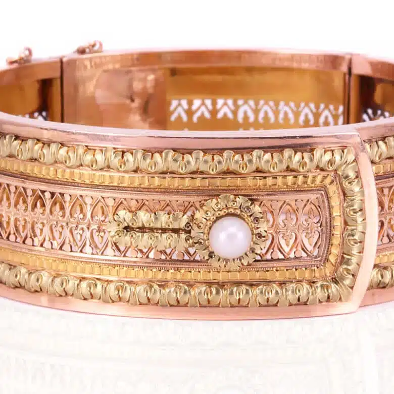French antique hinged bangle
