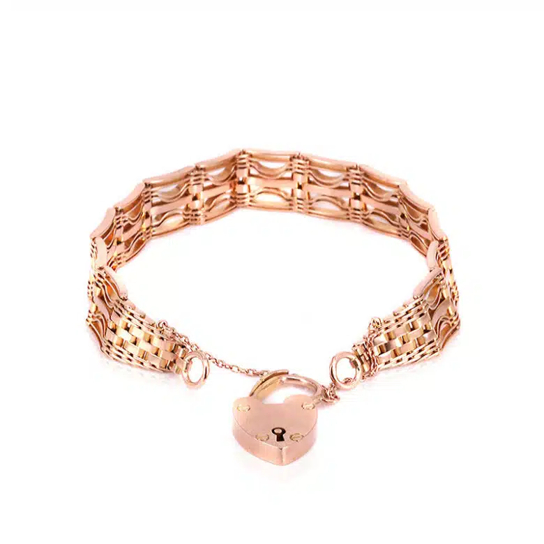 Antique rose gold gate bracelet from the 1920's