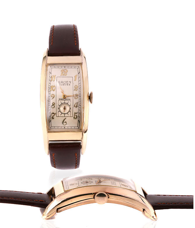 Vintage Gruen Curvex drivers watch made in 1937Gruen-curvex-W1550-4
