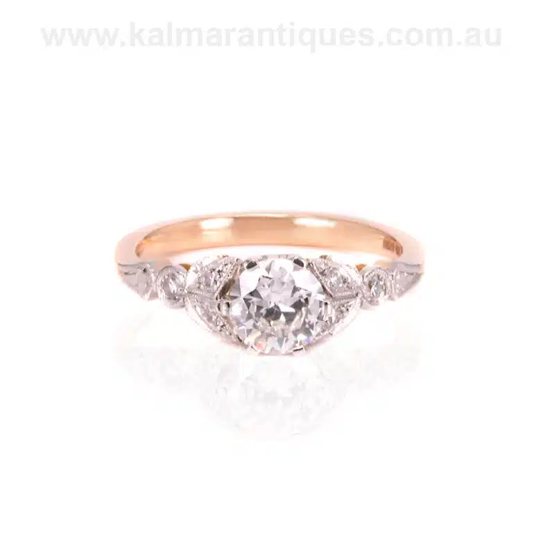 Diamond engagement ring hand made by us in platinum and our own gold