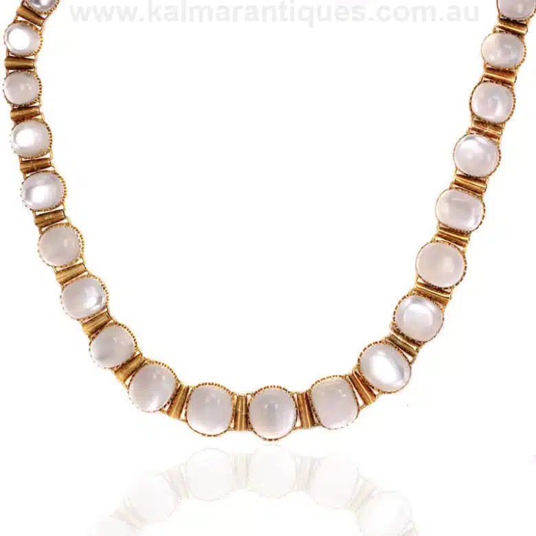 Exceptional quality antique moonstone collar dating from the 1870's