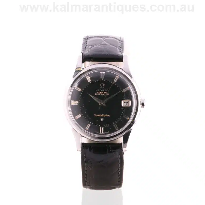 Rare 1960 black pie pan dial Omega Constellation