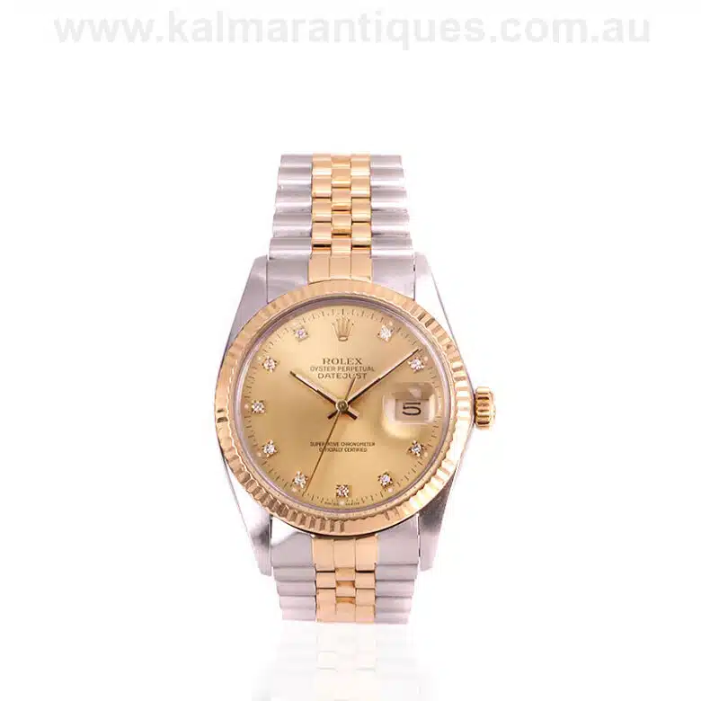 18 carat gold and steel vintage Rolex Datejust 16013