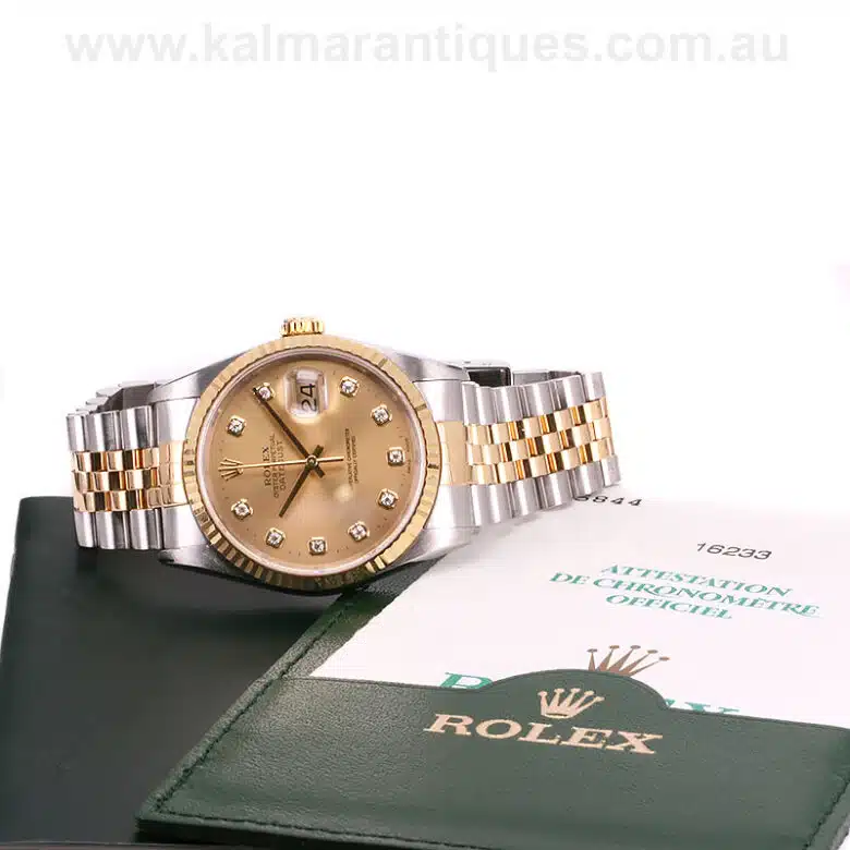 2002 Diamond dial Rolex Oyster Perpetual Datejust model 16233