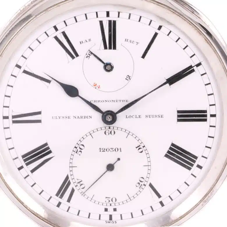 Ulysse Nardin deck watch chronometer with power reserve indicator