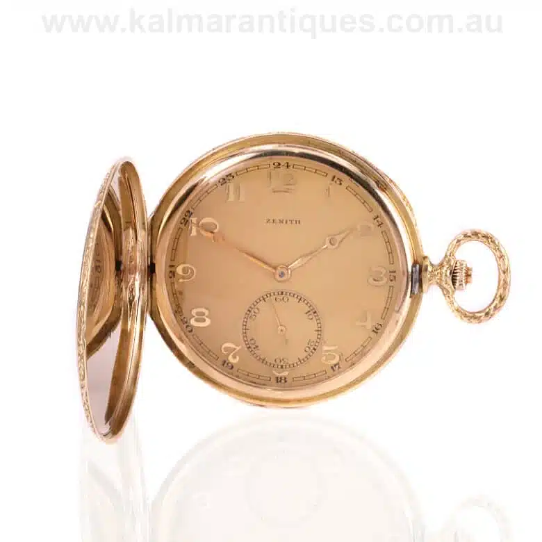 14ct gold Art Deco Zenith pocket watch from the 1930's