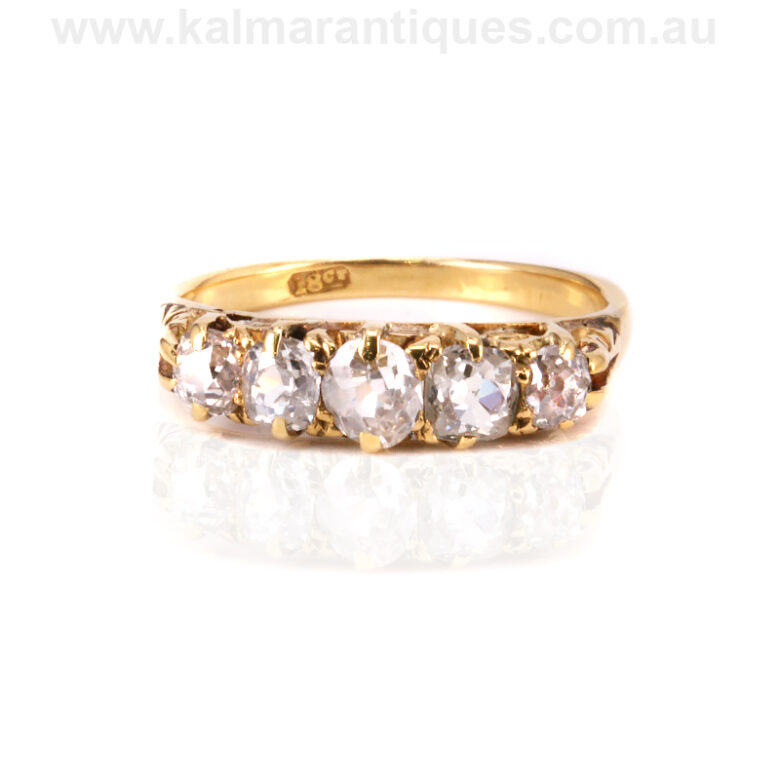 Antique 5 stone diamond engagement ring from the 1890'santique-engagement-ring-7548-2