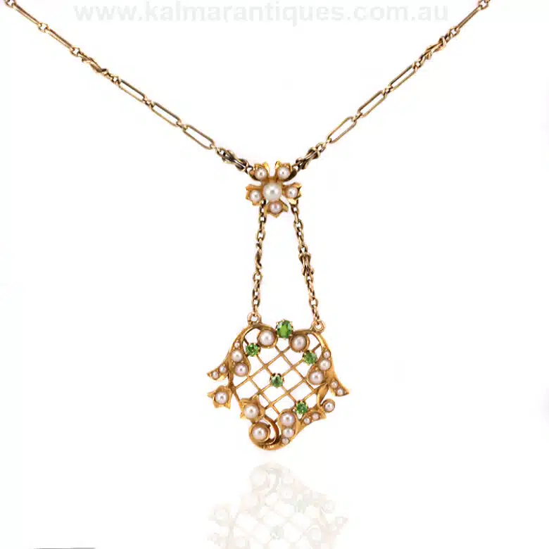 antique-garnet-pearl-pendant-es7131-1