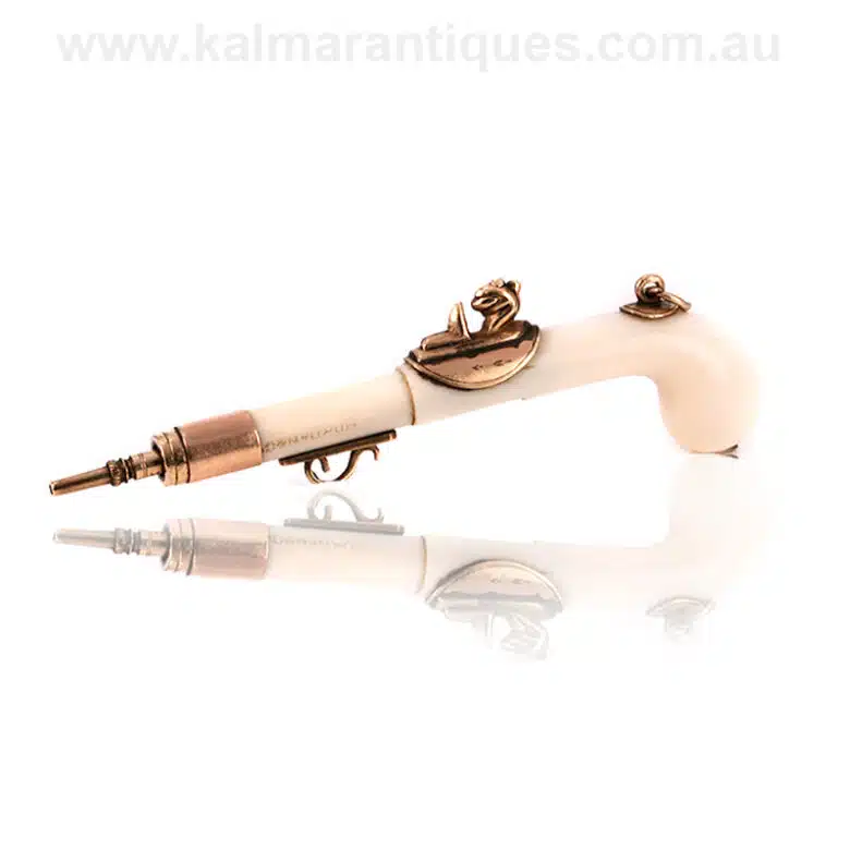 Antique ivory and gold retractable pencil by S Mordan & co