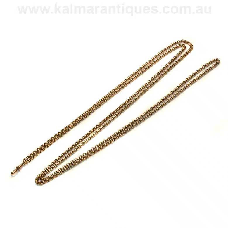 Antique rose gold muff chain
