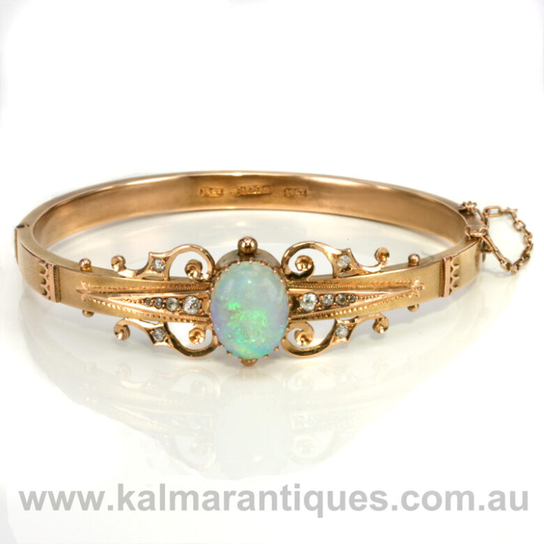 Antique opal and diamond bangle by Denis Brothersantique-opal-bangle-denis-01