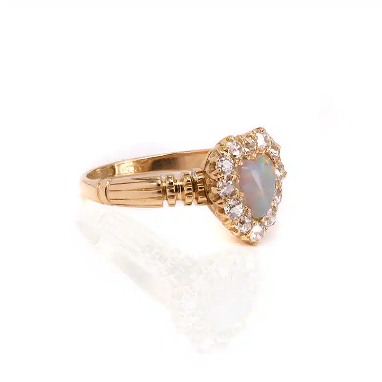 Antique opal and diamond ring made in 1894