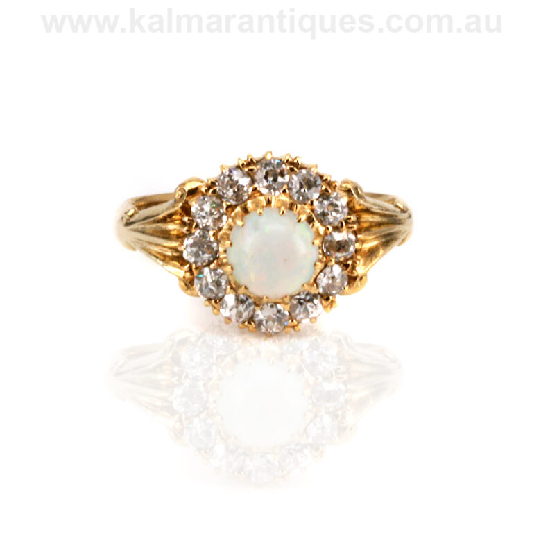Antique opal and diamond cluster ringantique-opal-diamond-ring-ES7265-2