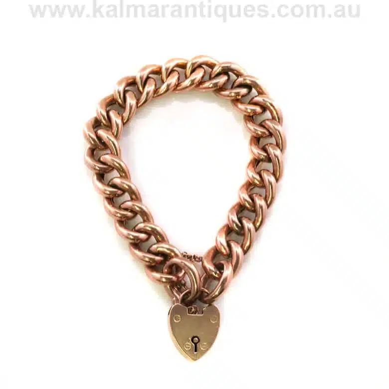 antique-rose-gold-curb-bracelet-ES7237-1