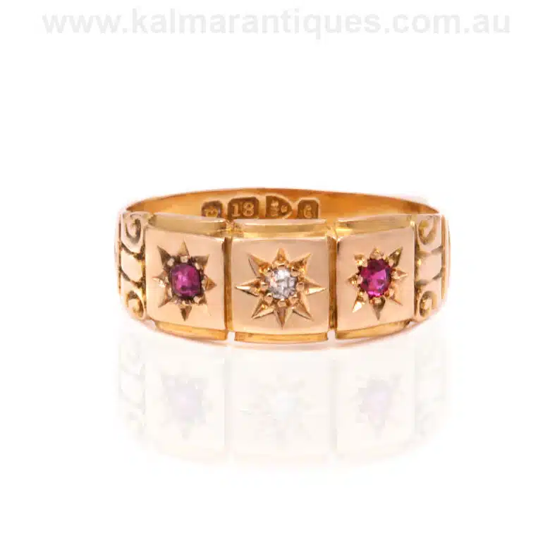 antique ruby and diamond ring