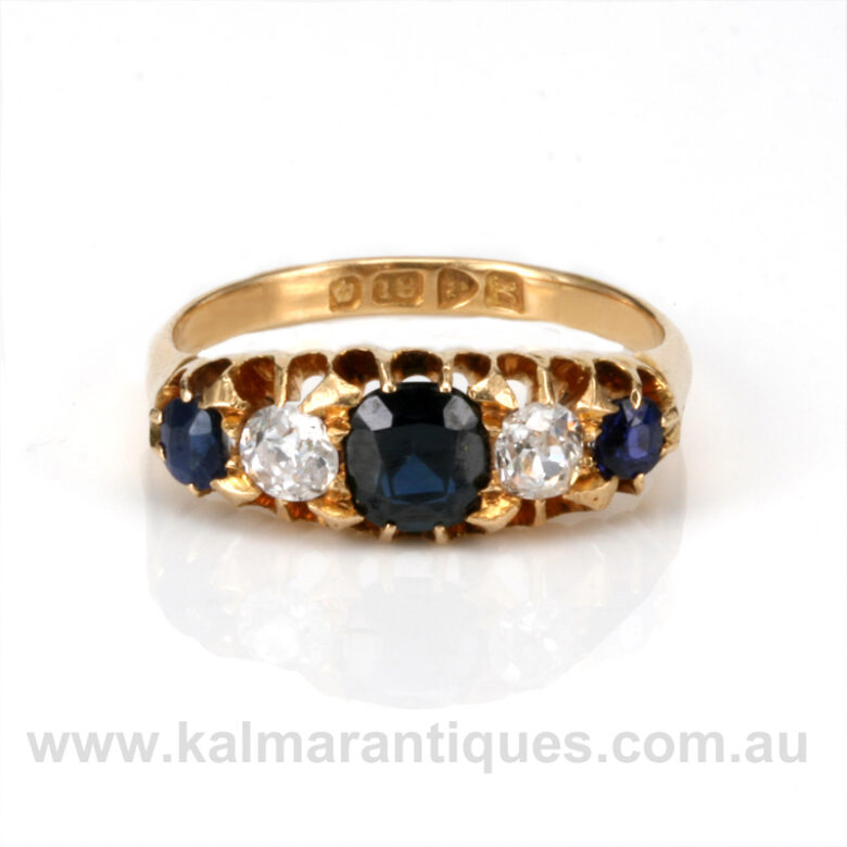 Antique sapphire and diamond ring made in 1910antique-sapphire-ring-63-2