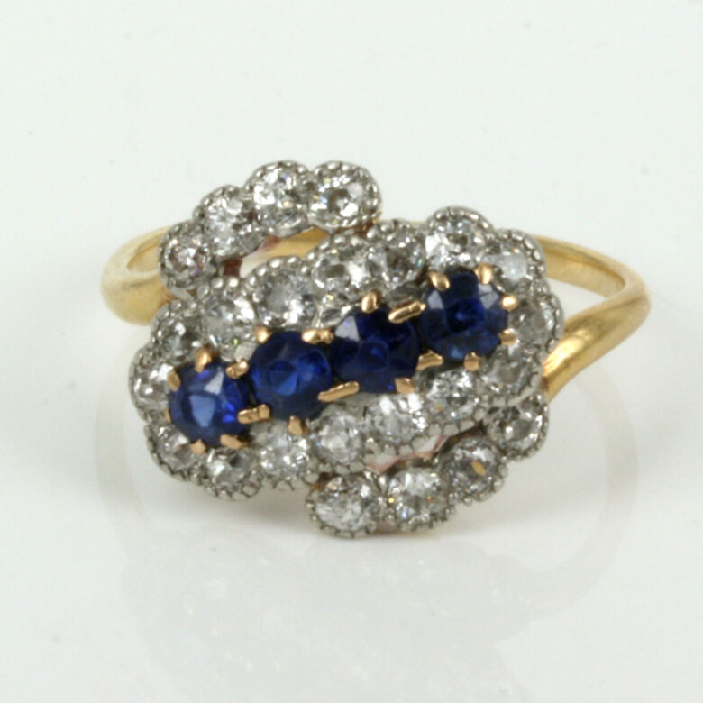 Antique sapphire and diamond ring in such a unique designantique-sapphire-ring-es266