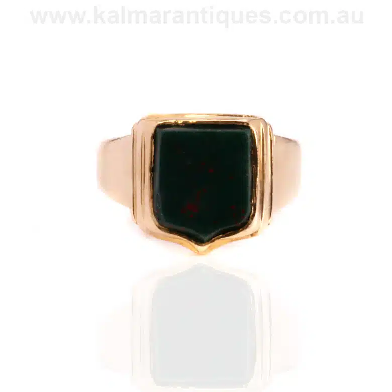 antique bloodstone signet ring
