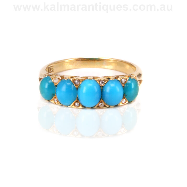 Antique turquoise and diamond ringantique-turquoise-ring-ES7311-2