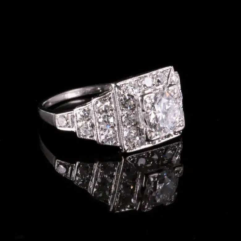 art-Deco-diamond ring-T708 5