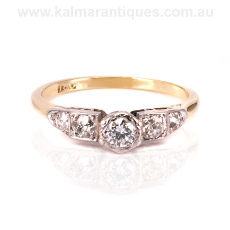 Diamond engagement ring from the Art Deco period of the 1920'sart-deco-ring-ES8306 2